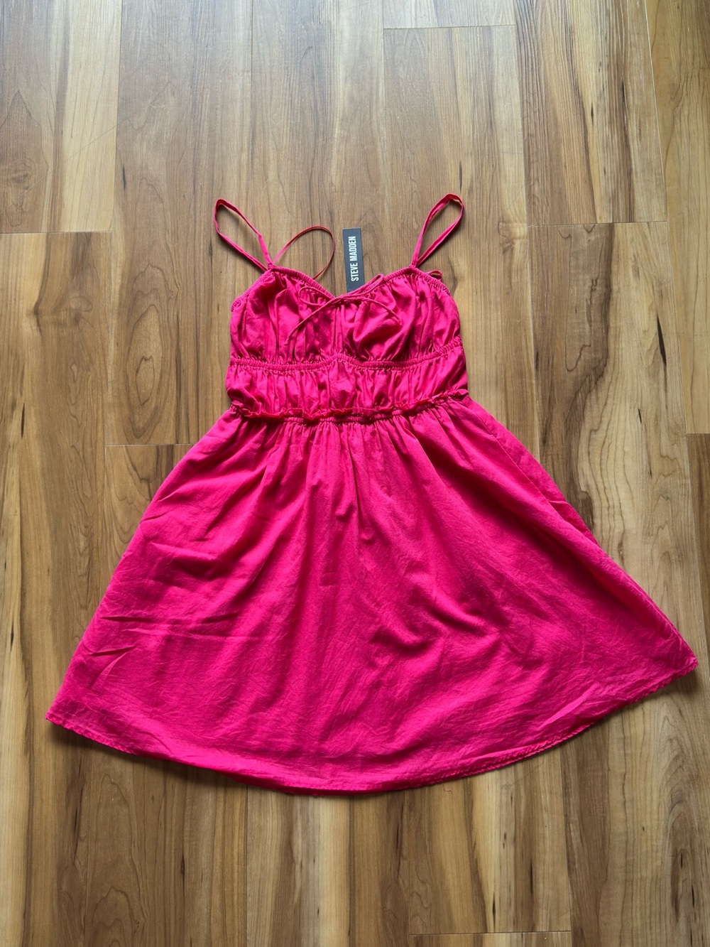 Steve Madden Hot Pink Spaghetti-Strap Mini Dress $89 - Picture 4 of 7